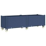 vidaXL Jardinière à roulettes bleu gris 160x50x54 cm PP
