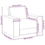 vidaXL Fauteuil gris foncé 60 cm tissu