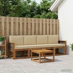 vidaXL Ensemble de canapés d'extérieur 4 pc Naturel