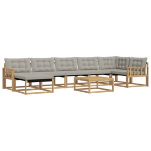 vidaXL Ensemble de canapés d'extérieur 8 pc Blanc et gris clair