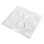 vidaXL Panneaux muraux 3D 24 Pièces 50x50 cm Blanc diamant 6 m²