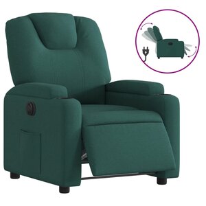 vidaXL Fauteuil inclinable électrique Vert foncé Tissu
