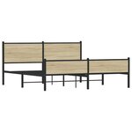 vidaXL Cadre de lit en métal sans matelas chêne sonoma 183x213 cm