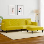 vidaXL Ensemble de canapés 2 Pièces avec coussins jaune velours