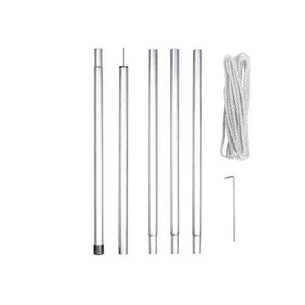 Perel Kit de fixation avec mât  corde et piquets  métal  diamètre 25 mm  hauteur 250 cm