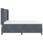 vidaXL Lit à ressorts avec tête de lit Gris foncé 180 x 200 cm Velours