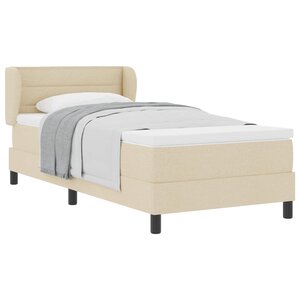 vidaXL Lit à ressorts avec matelas Crème 90 x 200 cm tissu