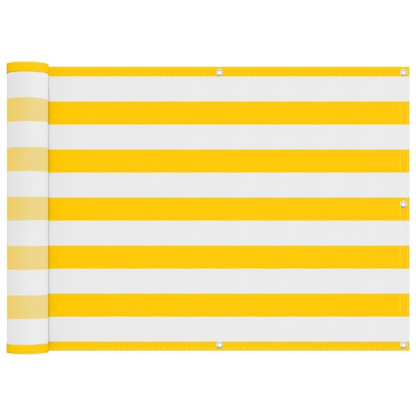 vidaXL Écran de balcon Jaune et blanc 75 x 200 cm