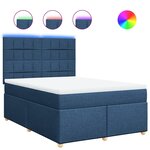vidaXL Sommier à lattes de lit avec matelas Bleu 140x190 cm Tissu