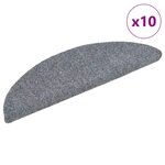 vidaXL Tapis autoadhésifs de marches 10 Pièces Gris clair 56x17x3 cm