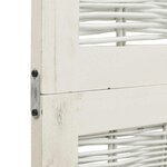 vidaXL Cloison de séparation 3 panneaux blanc bois de paulownia massif