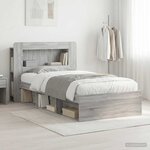 vidaXL Cadre de lit avec rangement Sonoma gris 100 x 200 cm