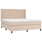 vidaXL Sommier à lattes de lit matelas LED Cappuccino 180x200 cm