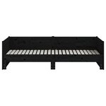 vidaXL Lit coulissant Noir Bois de pin solide 2x(80x200) cm
