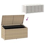 vidaXL Coffre de rangement de jardin Beige 110x50x58 cm Résine tressée