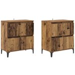 vidaXL Buffets 2 Pièces Bois Ancien 60 x 35 x 70 cm Bois d'ingénierie