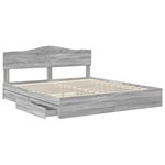 vidaXL Lit de Rangement Gris Sonoma 200 x 200 cm Bois d'ingénierie