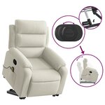 vidaXL Fauteuil de massage inclinable Crème Velours