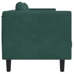 vidaXL Canapé avec coussins 2 places vert foncé velours