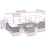 vidaXL Ensemble de Canapé de Jardin 8 Pièces avec Coussins Marron Rattan Poly