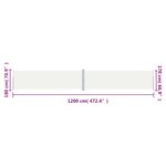 vidaXL Auvent latéral rétractable Crème 180x1200 cm