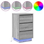 vidaXL Cabinet de chevet Gris 39 x 34 5 x 65 cm Bois d'ingénierie