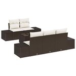 vidaXL Ensemble de canapé de jardin avec coussin 6 Pièces Marron et Crème