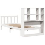 vidaXL Lit bibliothèque sans matelas blanc 90x190cm bois de pin massif