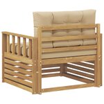vidaXL Canapé d’extérieur Polyester Blanc et beige