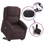 vidaXL Fauteuil inclinable de massage Marron foncé Tissu