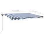 vidaXL Auvent manuel rétractable avec LED 500x300 cm Bleu et blanc