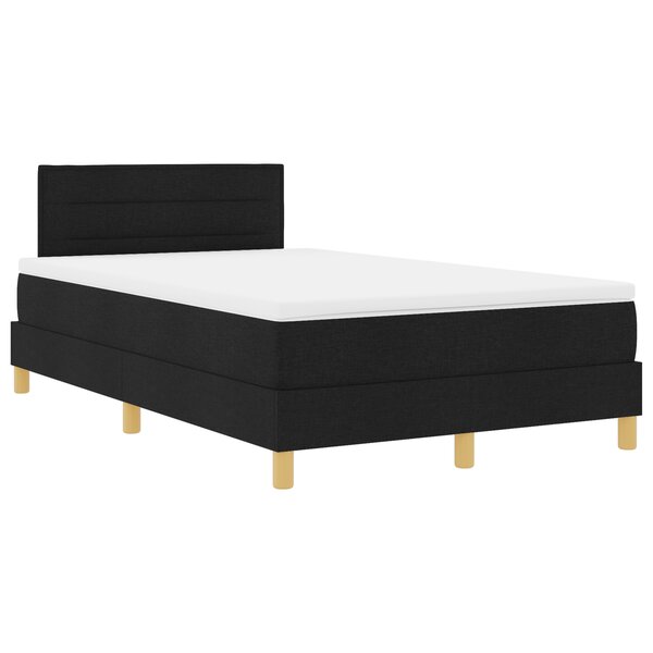 vidaXL Lit ressort avec matelas noir 120x200 cm tissu