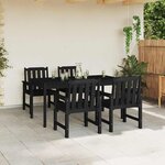 vidaXL Chaise de jardin. 4 Pièces Noir 65.5 x 55.5 x 88cm Plastique