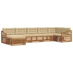 vidaXL Ensemble de canapés d'extérieur 7 Pièces Naturel et Beige