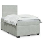 vidaXL Sommier à lattes de lit et matelas Gris clair 120x200cm Velours