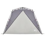vidaXL Tente de plage 4 personnes gris libération rapide imperméable