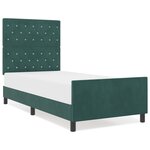 vidaXL Cadre de lit Vert Foncé 100x200 cm Velours