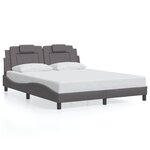 vidaXL Cadre de lit avec LED sans matelas gris 160x200 cm