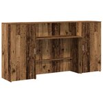 vidaXL Bureau de réception vieux bois 200x50x103 5cm bois d'ingénierie