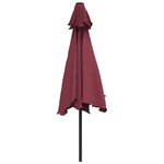 vidaXL Parasol de jardin avec lumières LED mât en acier rouge bordeaux