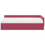 vidaXL Cadre de lit d'angle avec matelas 2 pc Bordeaux 90 x 190 cm