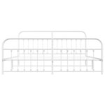 vidaXL Cadre de lit métal sans matelas et pied de lit blanc 200x200 cm