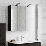 vidaXL Armoire Miroir de Salle de Bain Chêne noir 60 x 14 5 x 50 cm