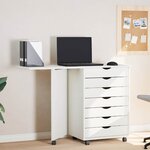 vidaXL Armoire roulante avec bureau MOSS blanc bois de pin solide
