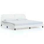 vidaXL Cadre de lit avec LED sans matelas Zadar blanc 200x200 cm