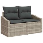 vidaXL Ensemble de canapé de jardin 10 Pièces Beige  Gris foncé