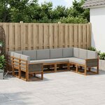 vidaXL Ensemble de canapés d'extérieur 9 Pièces Naturel et gris clair