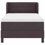 vidaXL Lit boxspring avec matelas Marron foncé 90 x 190 cm tissu