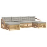 vidaXL Ensemble de canapés d'extérieur 6 pc Blanc et gris clair