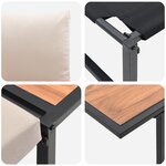 Ensemble de salle à manger de jardin 3 pièces avec coussins taupe